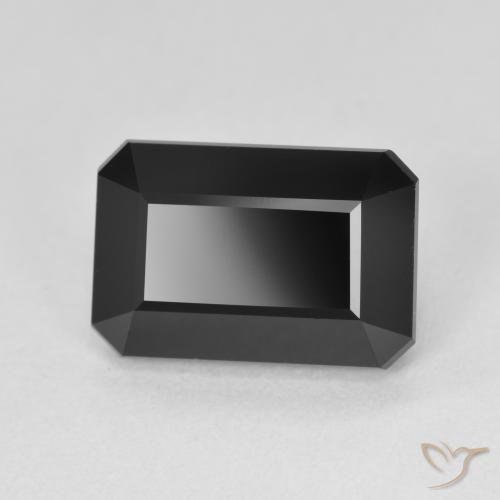6.16 ct Black Tourmaline Stone, Natural Tourmaline in Octagon Step Cut Shape for Sale