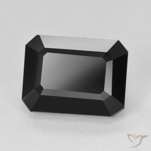 8.39 ct Black Tourmaline Stone, Natural Tourmaline in Octagon Step Cut Shape for Sale