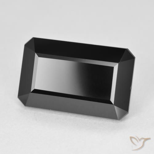 9.61 ct Black Tourmaline Stone, Natural Tourmaline in Octagon Step Cut Shape for Sale