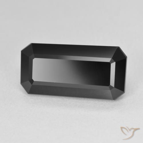 7.43 ct Black Tourmaline Stone, Natural Tourmaline in Octagon Step Cut Shape for Sale