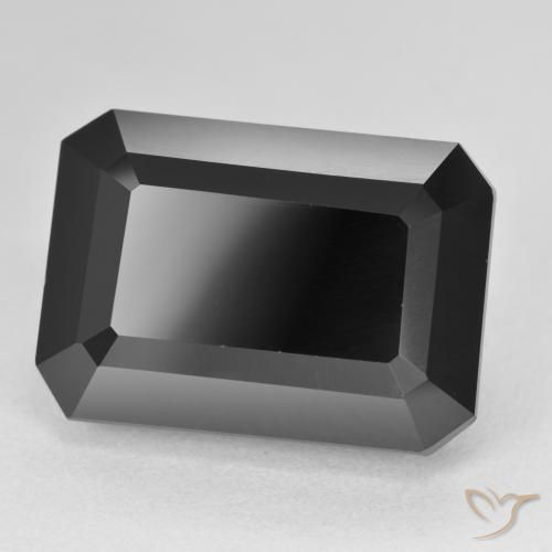 25.38 ct Black Tourmaline Stone, Natural Tourmaline in Octagon Step Cut Shape for Sale