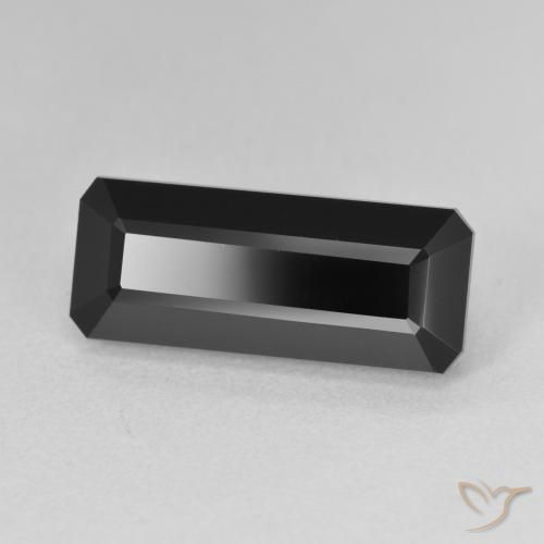 6.85 ct Black Tourmaline Stone, Natural Tourmaline in Octagon Step Cut Shape for Sale