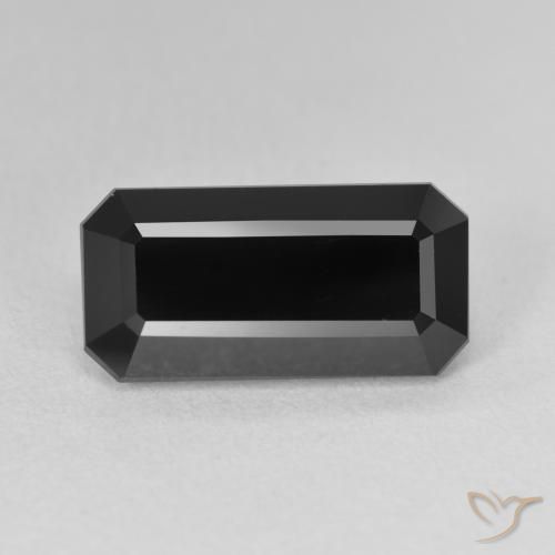 5.29ct Natural Schorl Tourmaline, Emerald Cut, Opaque