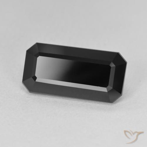 5.29 ct Black Tourmaline Stone, Natural Tourmaline in Octagon Step Cut Shape for Sale
