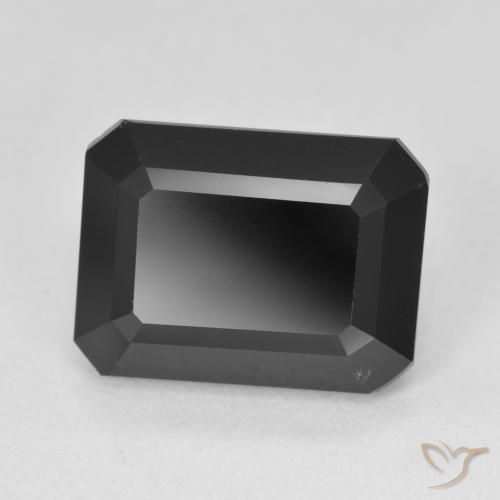 7.82 ct Black Tourmaline Stone, Natural Tourmaline in Octagon Step Cut Shape for Sale