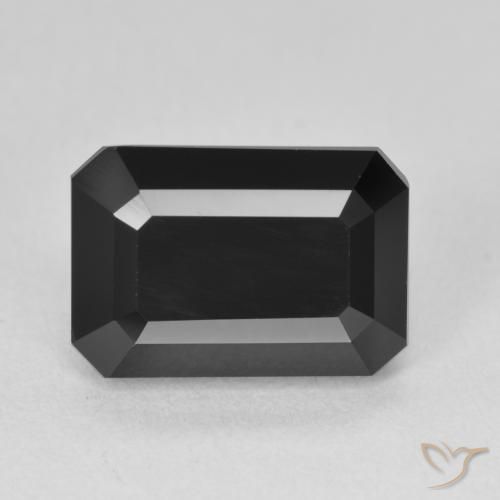 6.22ct Natural Schorl Tourmaline, Emerald Cut, Opaque