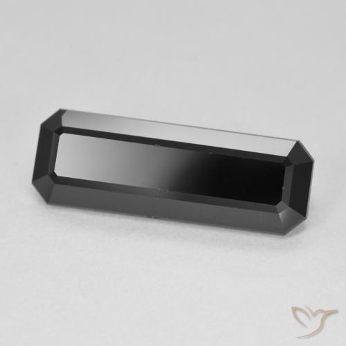6.43 ct Black Tourmaline Stone, Natural Tourmaline in Octagon Step Cut Shape for Sale