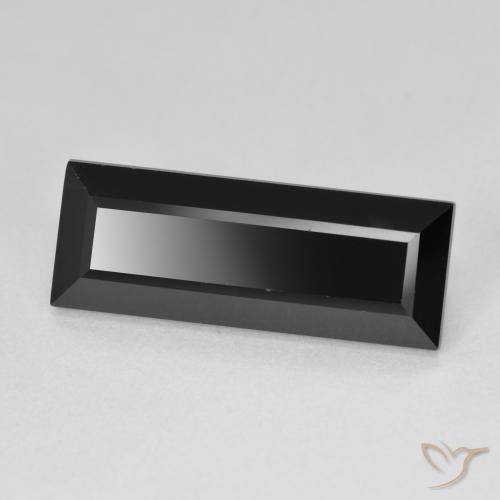 8.92 ct Black Tourmaline Stone, Natural Tourmaline in Baguette Facet Shape for Sale