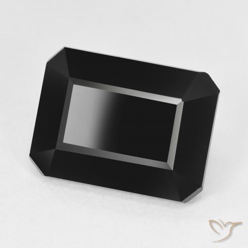 10.29 ct Black Tourmaline Stone, Natural Tourmaline in Octagon Step Cut Shape for Sale