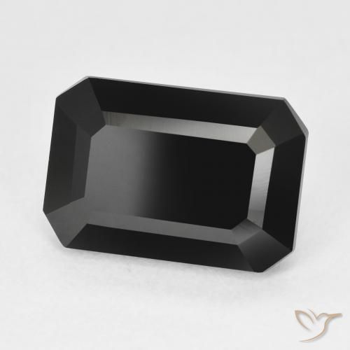 5.97 ct Black Tourmaline Stone, Natural Tourmaline in Octagon Step Cut Shape for Sale