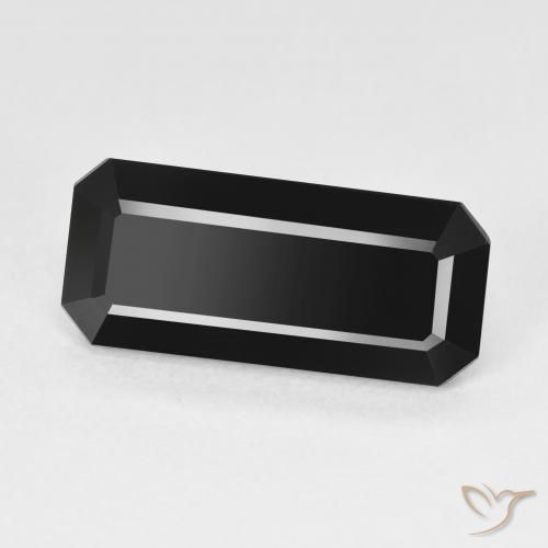 5.86 ct Black Tourmaline Stone, Natural Tourmaline in Octagon Step Cut Shape for Sale