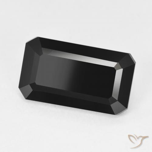 6.61 ct Black Tourmaline Stone, Natural Tourmaline in Octagon Step Cut Shape for Sale
