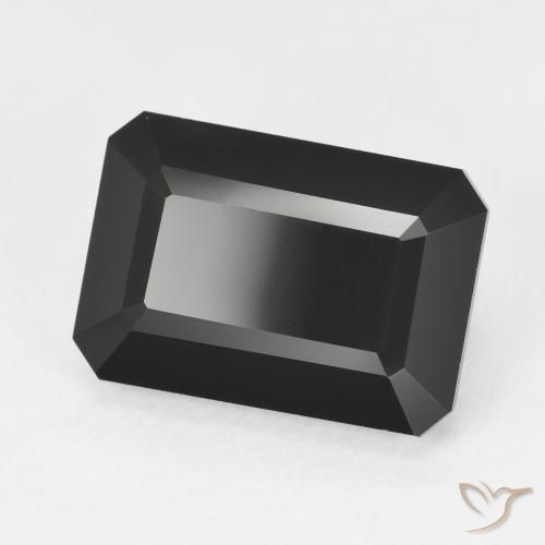 7.07 ct Black Tourmaline Stone, Natural Tourmaline in Octagon Step Cut Shape for Sale