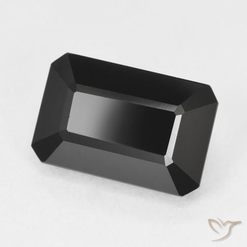 3.98 ct Black Tourmaline Stone, Natural Tourmaline in Octagon Step Cut Shape for Sale