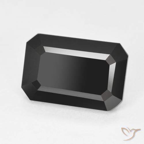6.37 ct Black Tourmaline Stone, Natural Tourmaline in Octagon Step Cut Shape for Sale