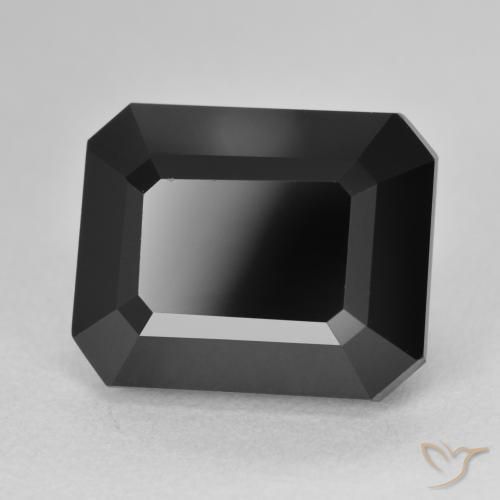 11.95 ct Black Tourmaline Stone, Natural Tourmaline in Octagon Step Cut Shape for Sale