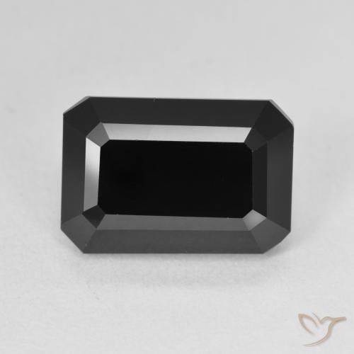 6.77ct Natural Schorl Tourmaline, Emerald Cut, Opaque