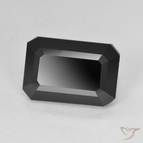 6.77 ct Black Tourmaline Stone, Natural Tourmaline in Octagon Step Cut Shape for Sale