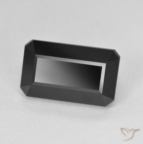 6.70 ct Black Tourmaline Stone, Natural Tourmaline in Octagon Step Cut Shape for Sale