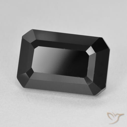 8.97 ct Black Tourmaline Stone, Natural Tourmaline in Octagon Step Cut Shape for Sale
