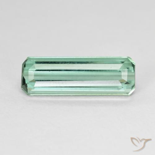 4.12ct Natural Light Mint Green Tourmaline, Emerald Cut, VVS-VS