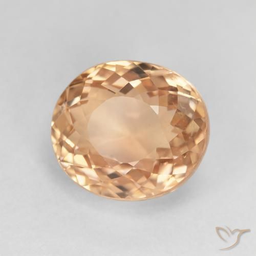5.78 ct Orange Tourmaline Stone, Natural Tourmaline in Oval Portuguese-Cut Shape for Sale