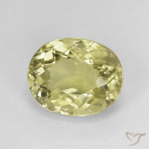 6.33 ct Yellow Tourmaline Stone, Natural Tourmaline in Oval Portuguese-Cut Shape for Sale