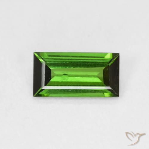 0.83ct Natural Medium Dark-Green Tourmaline, Baguette, SI