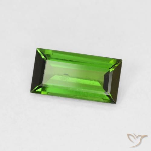 0.83 ct Green Tourmaline Stone, Natural Tourmaline in Baguette Facet Shape for Sale