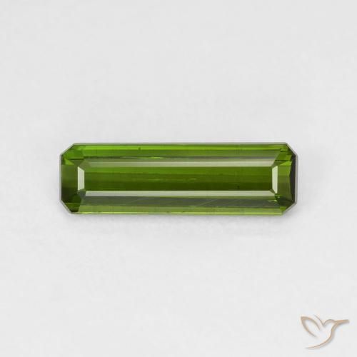 1.28ct Natural Medium Light Green Tourmaline, Emerald Cut, VS-SI
