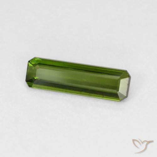 1.28 ct Green Tourmaline Stone, Natural Tourmaline in Octagon Step Cut Shape for Sale