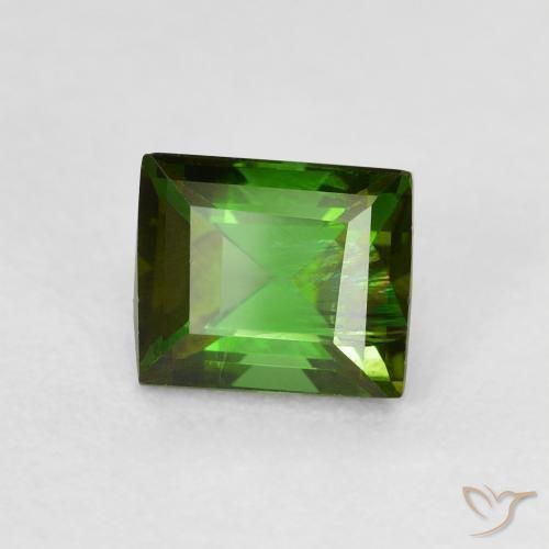 0.99 ct Green Tourmaline Stone, Natural Tourmaline in Baguette Facet Shape for Sale