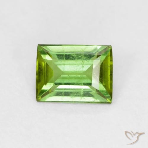 0.66ct Natural Medium Green Tourmaline, Baguette, VS-SI