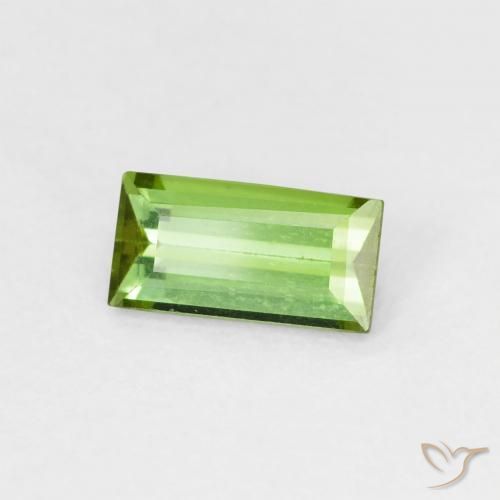 0.60 ct Green Tourmaline Stone, Natural Tourmaline in Baguette Facet Shape for Sale