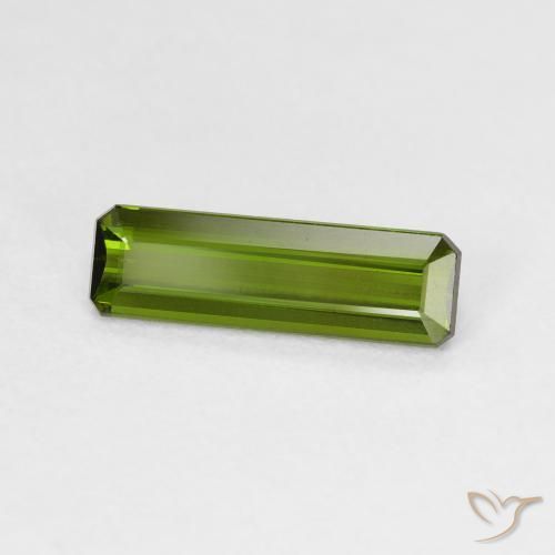 1.28 ct Green Tourmaline Stone, Natural Tourmaline in Octagon Step Cut Shape for Sale