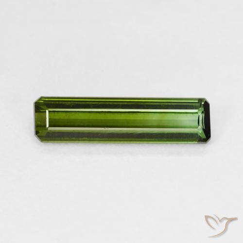 1.33ct Natural Earthy Green Tourmaline, Emerald Cut, VS