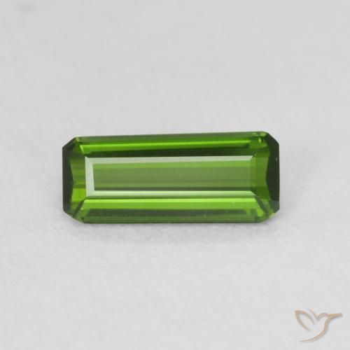 0.77ct Natural Medium Green Tourmaline, Emerald Cut, VVS