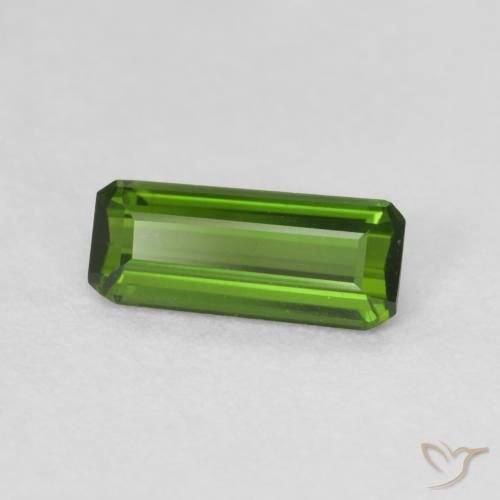 0.77 ct Green Tourmaline Stone, Natural Tourmaline in Octagon Step Cut Shape for Sale