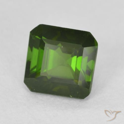 0.86 ct Green Tourmaline Stone, Natural Tourmaline in Octagon Step Cut Shape for Sale