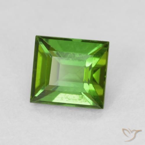 0.70 ct Green Tourmaline Stone, Natural Tourmaline in Baguette Facet Shape for Sale