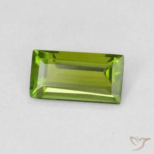 0.70 ct Green Tourmaline Stone, Natural Tourmaline in Baguette Facet Shape for Sale