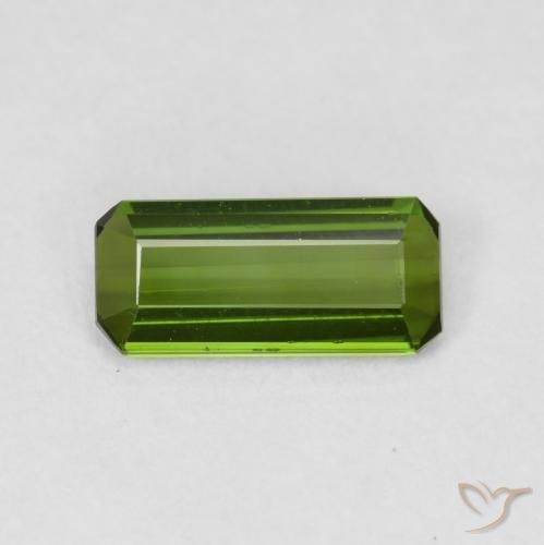 0.84ct Natural Earthy Green Tourmaline, Emerald Cut, VVS