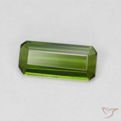 0.84 ct Green Tourmaline Stone, Natural Tourmaline in Octagon Step Cut Shape for Sale