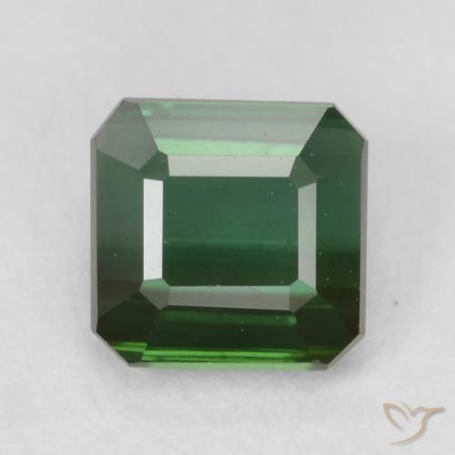 1.13ct Natural Dark Green Tourmaline, Emerald Cut, VVS