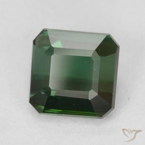 1.13 ct Green Tourmaline Stone, Natural Tourmaline in Octagon Step Cut Shape for Sale
