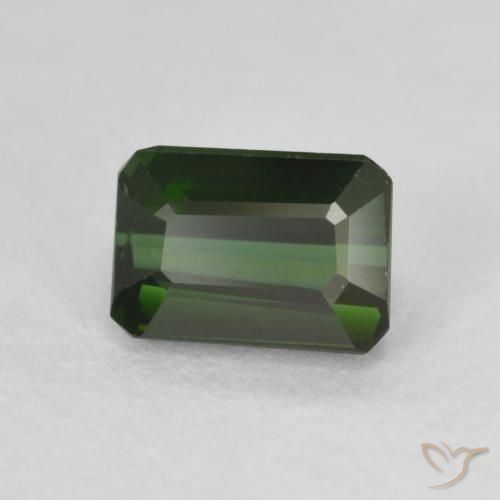 1.46 ct Green Tourmaline Stone, Natural Tourmaline in Octagon Step Cut Shape for Sale