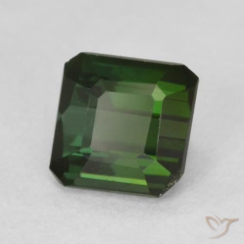 0.94 ct Green Tourmaline Stone, Natural Tourmaline in Octagon Step Cut Shape for Sale