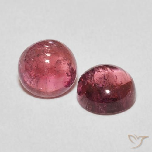 2.47 ctw Pink Tourmaline Stones, Natural Tourmaline in Round Cabochon Shape for Sale
