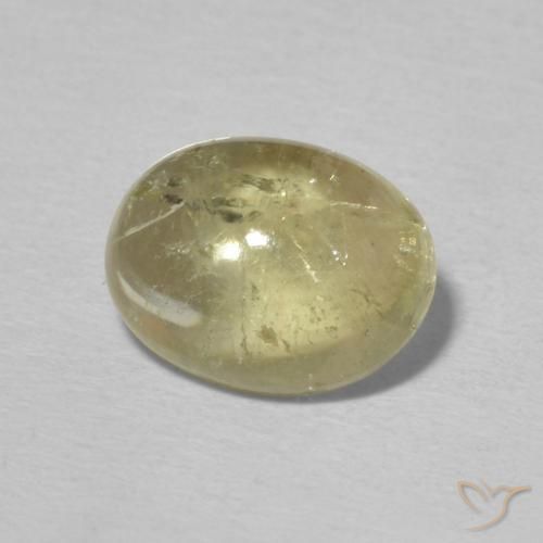 2.29 ct Yellow Tourmaline Stone, Natural Tourmaline in Oval Cabochon Shape for Sale