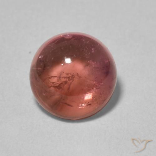 1.21ct Natural Orangish Pink Tourmaline, Round, Transparent